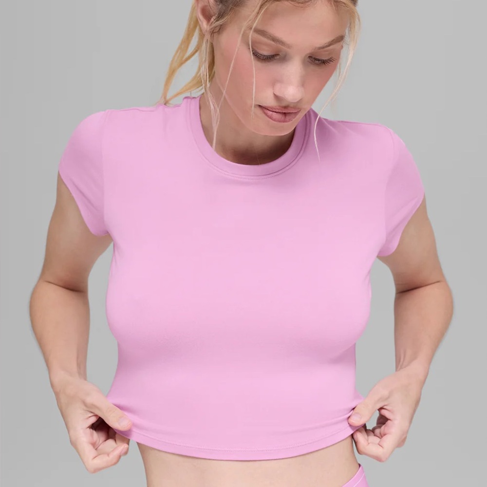 ALO ALOSOFT CROP FINESSE SHORT SLEEVE